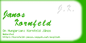 janos kornfeld business card